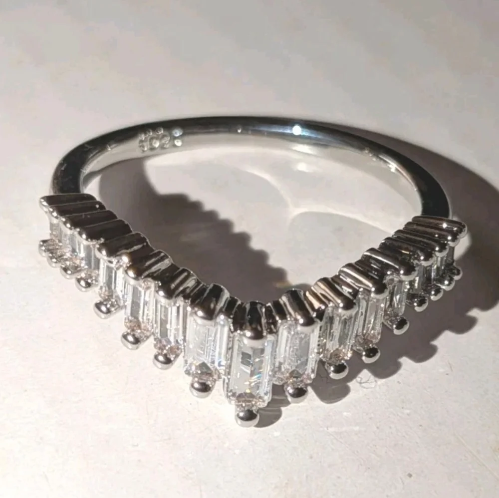 Luxury 925 Silver 4ct Simulated Marquise Diamond Wedding Ring Set For Women Sz 8